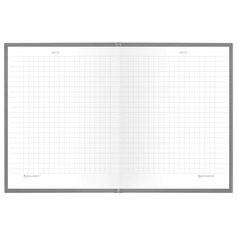 Блокнот МАЛЫЙ ФОРМАТ 110х147 мм, А6, 80 л., твердый, клетка, BRAUBERG "Minimal", серый, 116445