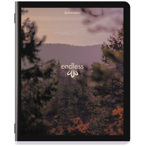 Тетрадь А5, 48 л., BRAUBERG, скоба, клетка, матовая ламинация, "Природа", (микс в спайке), 405337