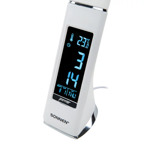 Настольная лампа / светильник SONNEN SM-01W на подставке, LCD-экран, СВЕТОДИОДНАЯ, 5 Вт, белый, 238233