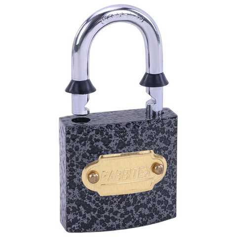 Замок навесной чугунный "Влагонепроницаемый", ширина 32 мм, полимерное покрытие, английский, 3 ключа, RABBITEX (РАББИТЕКС), 671295