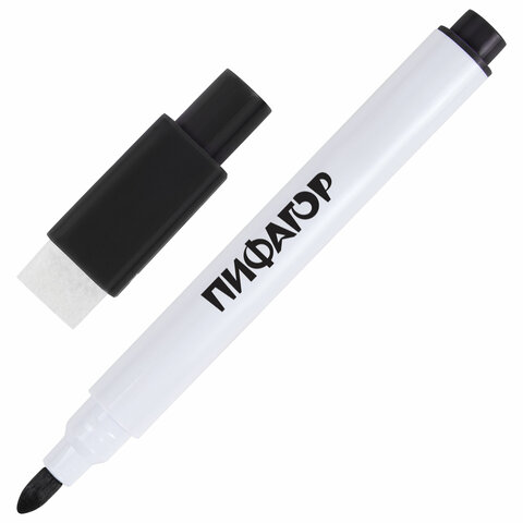 Маркеры стираемые 2 мм на магните со стирателем для белой доски и планера НАБОР 8 ЦВЕТОВ, ПИФАГОР, 152562