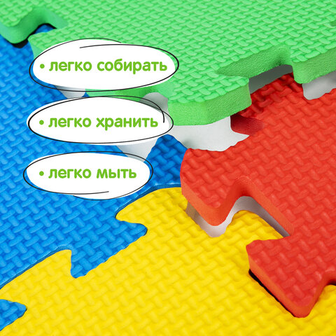 Коврик-пазл напольный 2,4х1,2 м, мягкий, "Алфавит", 32 элемента 30х30 см, толщина 1 см, ЮНЛАНДИЯ, 664657
