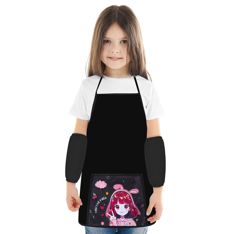 Фартук с нарукавниками для уроков труда ПИФАГОР, 1 карман, 46х54 см, "Anime girl", 273624