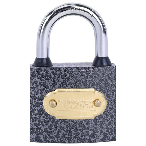 Замок навесной чугунный "Влагонепроницаемый", ширина 38 мм, полимерное покрытие, английский, 3 ключа, RABBITEX (РАББИТЕКС), 671296