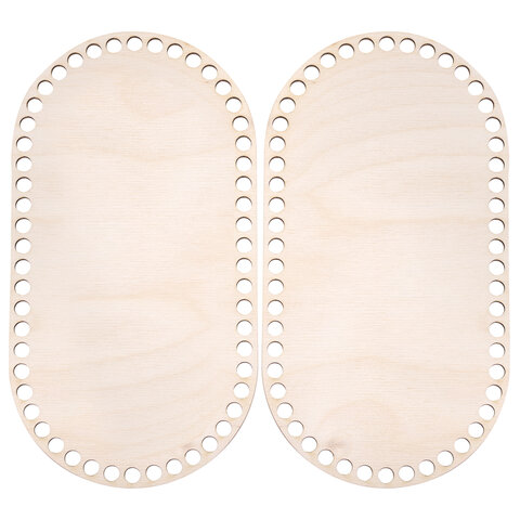 Донышки деревянные для вязания овальные, 2 шт., 24,5х13 см, BRAUBERG HOBBY, 665318