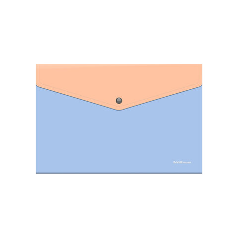Папка-конверт с кнопкой ERICH KRAUSE "Matt Pastel Bloom", А4, до 120 листов, с карманом, ассорти, 0,18 мм, 61149