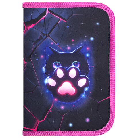 Пенал BRAUBERG, 1 отделение, 1 откидная планка, полиэстер, 21х14 см, "Pink lava", 273522