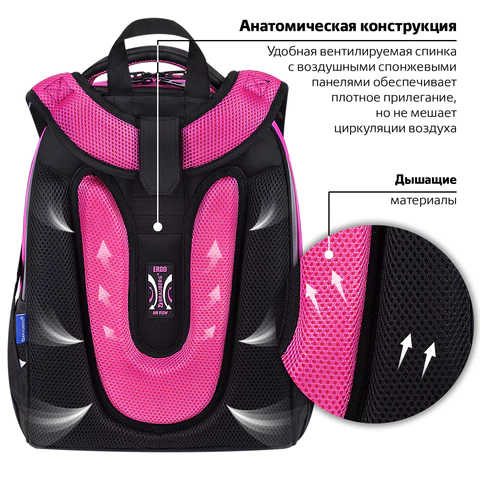 Ранец BRAUBERG SHINY, 2 отделения, с брелоком, "Glad to be cat", 38х28х14 см, 271382