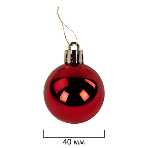 Шары ёлочные 30 шт., 4 см, "Solid Color", пластик, КРАСНЫЕ, глянец, ЗОЛОТАЯ СКАЗКА, 592496