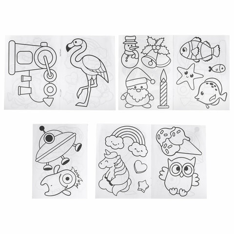 Краски витражные ЮНЛАНДИЯ, 10 цветов + 2 черных контура, 12 туб по 10,5 мл, книга шаблонов, 191759