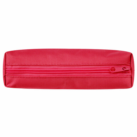 Пенал-тубус ПИФАГОР на молнии, ткань, красный, 20х5 см, 272256