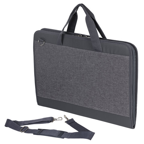 Папка сумка для рисунков и чертежей каркасная А3 (35х47 см), экокожа, BRAUBERG ART CLASSIC, 272989