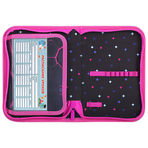 Пенал BRAUBERG, 1 отделение, 1 откидная планка, полиэстер, 21х14 см, "Pink lava", 273522