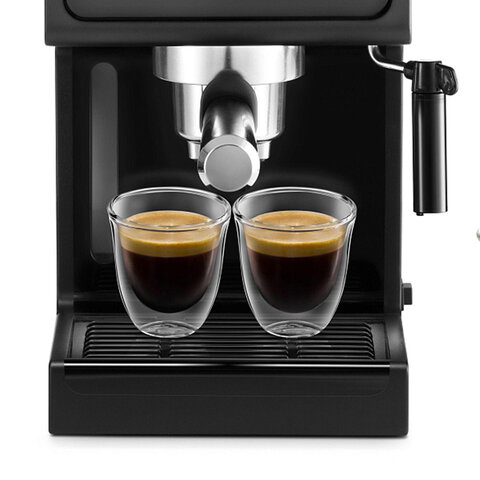 Кофеварка рожковая DELONGHI ECP31.21, 1100 Вт, объем 1 л, ручной капучинатор, черная