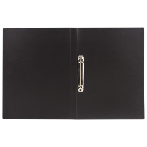 Папка на 2 кольцах BRAUBERG "Office", 21 мм, черная, до 120 листов, 0,5 мм, 221612
