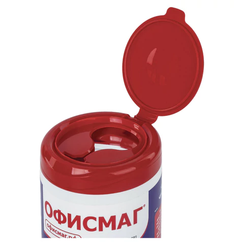 Салфетки для экранов всех типов и пластика ОФИСМАГ с ароматом "АСТРА", туба 100 шт., влажные, 511691