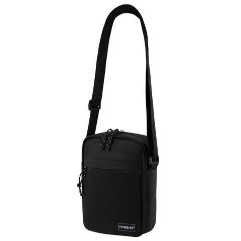 Сумка на плечо HEIKKI COMPACT (ХЕЙКИ), два кармана, черная, 22х17х6 см, 272630