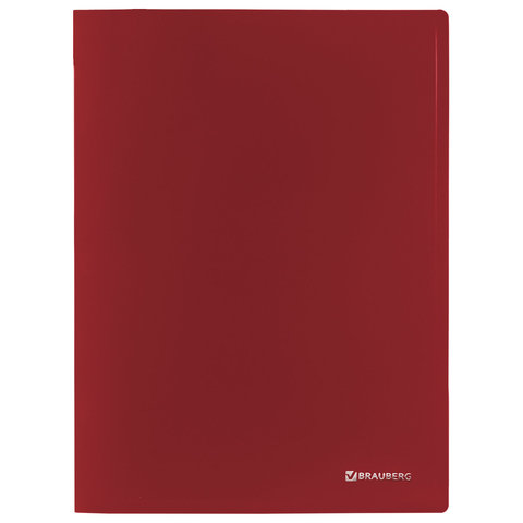 Папка с металлическим скоросшивателем BRAUBERG стандарт, красная, до 100 листов, 0,6 мм, 221632