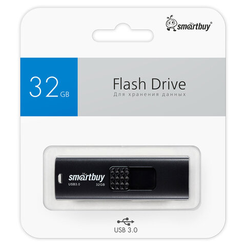 Флеш-диск 32 GB SMARTBUY Fashion USB 3.0, черный, SB032GB3FSK