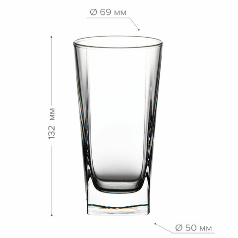 Стакан высокий, 290 мл, КОМПЛЕКТ 6 штук, стекло, PASABAHCE "БАЛТИК", фирменная подарочная упаковка, 41300