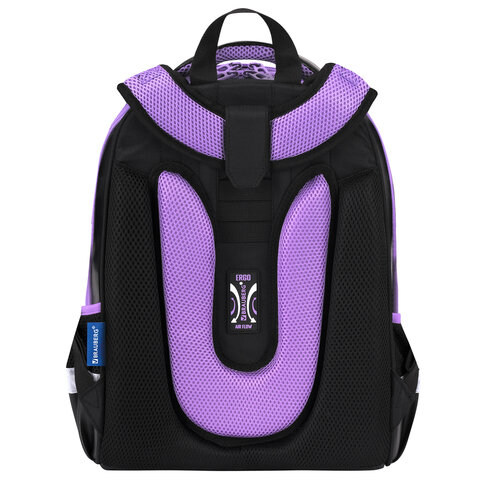 Ранец BRAUBERG SHINY, 2 отделения, с брелком, Pretty face, 38х28х14 см, 273142