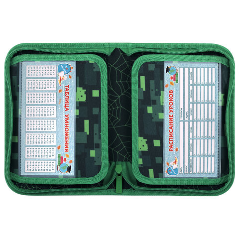 Пенал BRAUBERG, 1 отделение, 2 откидные планки, полиэстер, 21х14 см, "Digital spider", 273528