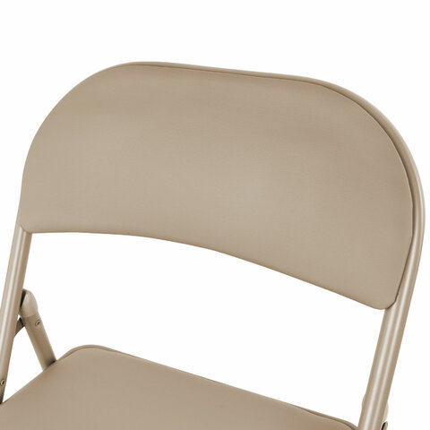 Стул складной BRABIX "Golf Plus CF-003 Комфорт", бежевый каркас, кожзам бежевый, 531567