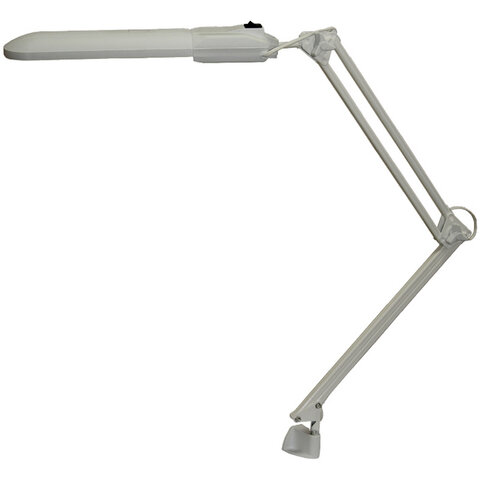 Настольная лампа светильник Дельта на струбцине, ЛЮМИНЕСЦЕНТНАЯ, цоколь 2G7, 11 Вт, серый