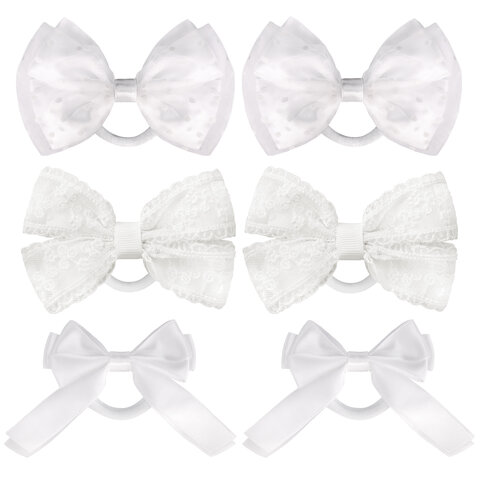 Банты для волос НАБОР 2 шт., 7х11 см, 6,5х10 см, 7х9 см, белый, АССОРТИ, MONTE VITA (МОНТЕ ВИТА), 457118