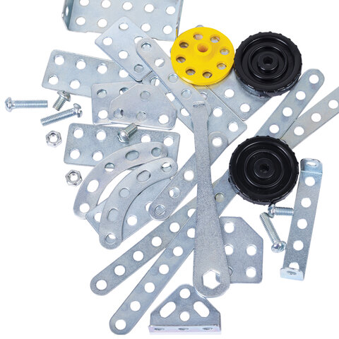 Конструктор металлический ЮНЛАНДИЯ "Для уроков труда №1", развивающий, 206 элементов, 104679