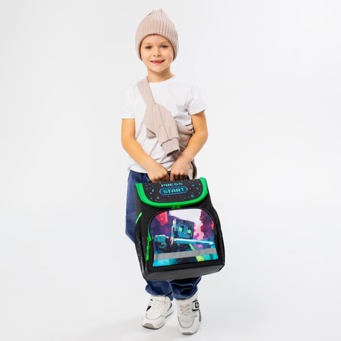 Ранец ПИФАГОР BASIC, 1 отделение, 3 кармана, эргономичная спинка, "Sharp sword", 35х28х18 см, 273138