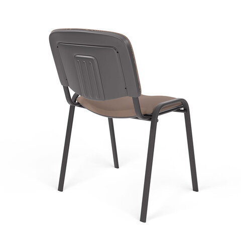 Стул для персонала и посетителей "ИЗО", черный каркас, ткань коричневая, В-28/С-24