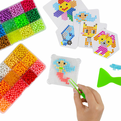 Аквамозаика, 30 цветов, 3000 бусин, в колорбоксе, ЮНЛАНДИЯ, 663780