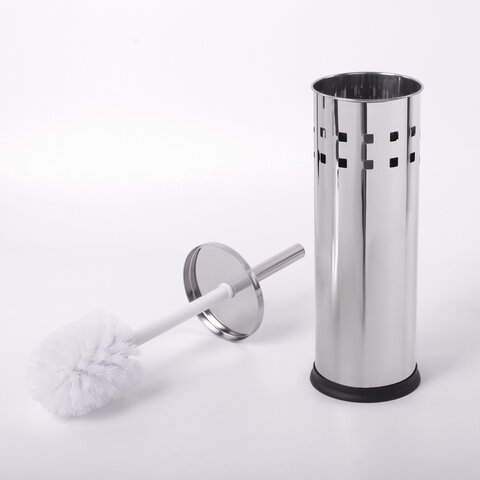 Ершик для унитаза с подставкой, нержавеющая сталь, зеркальный, LAIMA, 601616