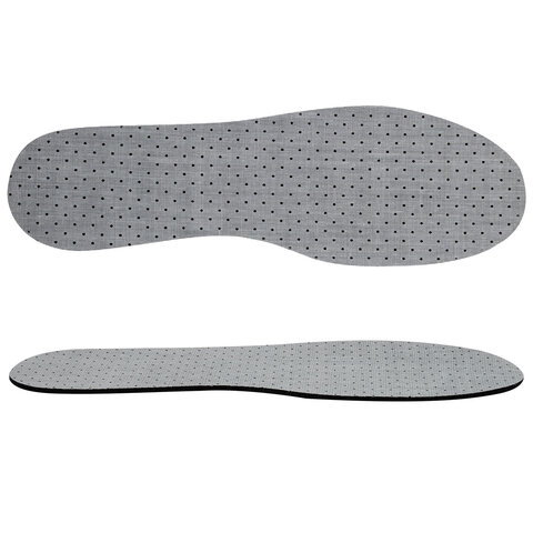 Стельки для обуви с АКТИВИРОВАННЫМ УГЛЕМ, УНИВЕРСАЛЬНЫЙ размер RU 34-45 / EU 35-46, с линиями выреза, SHEGRA (ШЕГРА), 700731