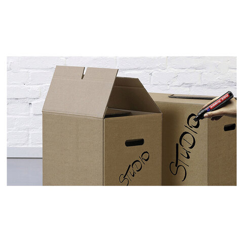 Маркер перманентный (нестираемый) EDDING 390, СИНИЙ, скошенный наконечник, 4-12 мм, E-390/3