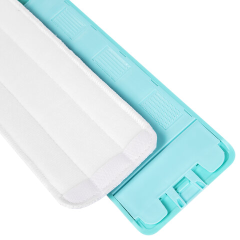 Швабра с отжимом и ведром 9л/7л двухкамерное, 3 насадки из микрофибры, рукоятка 130см, бирюзовый, Compact Mop, LAIMA, 607389