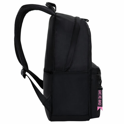 Рюкзак BRAUBERG FASHION CITY универсальный, карман-антивор, "Hug me", черный, 44х31х16 см, 272570