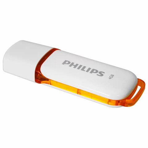 Флеш-диск 4 GB PHILIPS SNOW, разъем USB 2.0, оранжевый, FM04FD70B/97