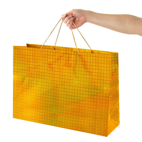 Пакет подарочный (1 шт.) 70x16x50 см, "BIG SIZE", голография, ассорти 3 цвета, ЗОЛОТАЯ СКАЗКА, 609732