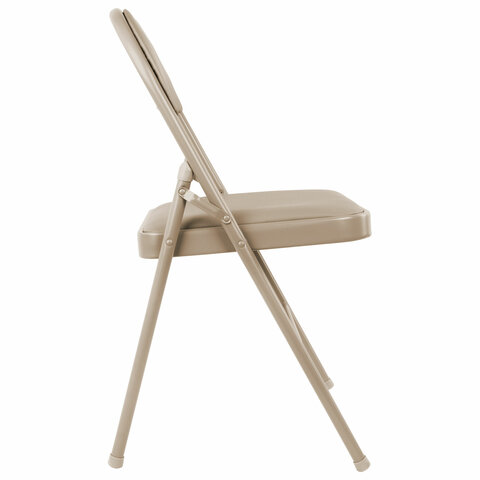 Стул складной BRABIX "Golf Plus CF-003 КОМФОРТ", бежевый каркас, кожзам бежевый, В КОРОБЕ, 533027