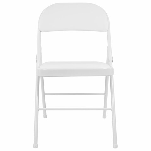 Стул складной BRABIX "Golf Plus CF-003 КОМФОРТ", белый каркас, кожзам белый, В КОРОБЕ, 533028