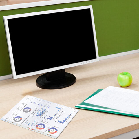 Папки-файлы перфорированные А4 ОФИСМАГ "Стандарт", КОМПЛЕКТ 100 шт., гладкие, 45 мкм, 273010