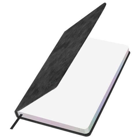 Ежедневник датированный 2027, А5, 138х213 мм, BRAUBERG "Ice", под кожу, голографический срез, черный, 118030