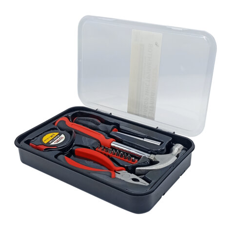 Набор инструментов столярно-слесарный, 14 предметов, пластиковый бокс, ГРАНДМАСТЕР, 671324