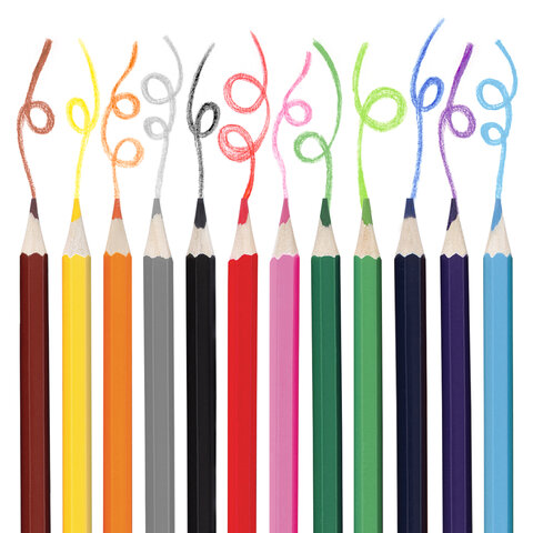 Карандаши цветные стираемые с ластиком ЮНЛАНДИЯ "ЮНЫЙ ВОЛШЕБНИК", 12 цветов, шестигранные, грифель 3 мм, натуральное дерево, 181578