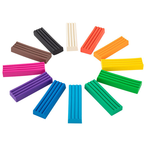 Пластилин классический "МОНСТРИКИ", 12 цветов, 240 г, СТЕК, ВЫСШЕЕ КАЧЕСТВО, BRAUBERG, 107356