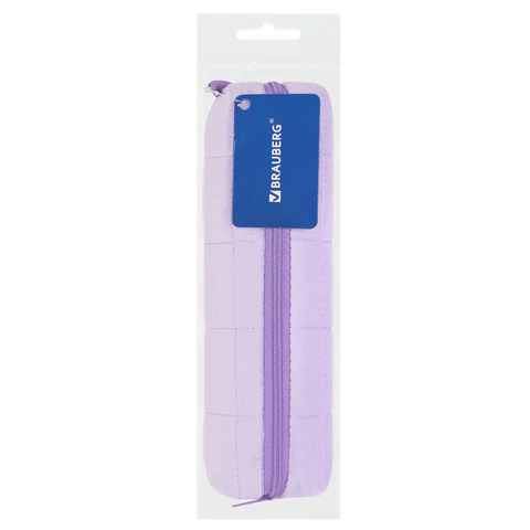 Пенал BRAUBERG, мех, 21х6х6 см, фиолетовый