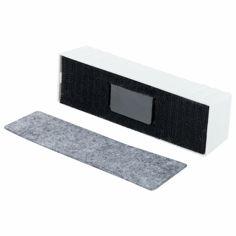 Стиратель магнитный для доски (45х145 мм) + 5 сменных салфеток, BRAUBERG "Standard", цвет белый, 238792