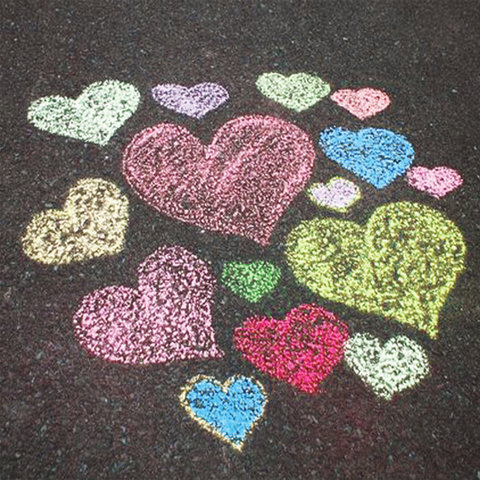 Мел для рисования на асфальте 10 штук, 5 цветов, цветной круглый, BRAUBERG, картонная упаковка, европодвес, 223556